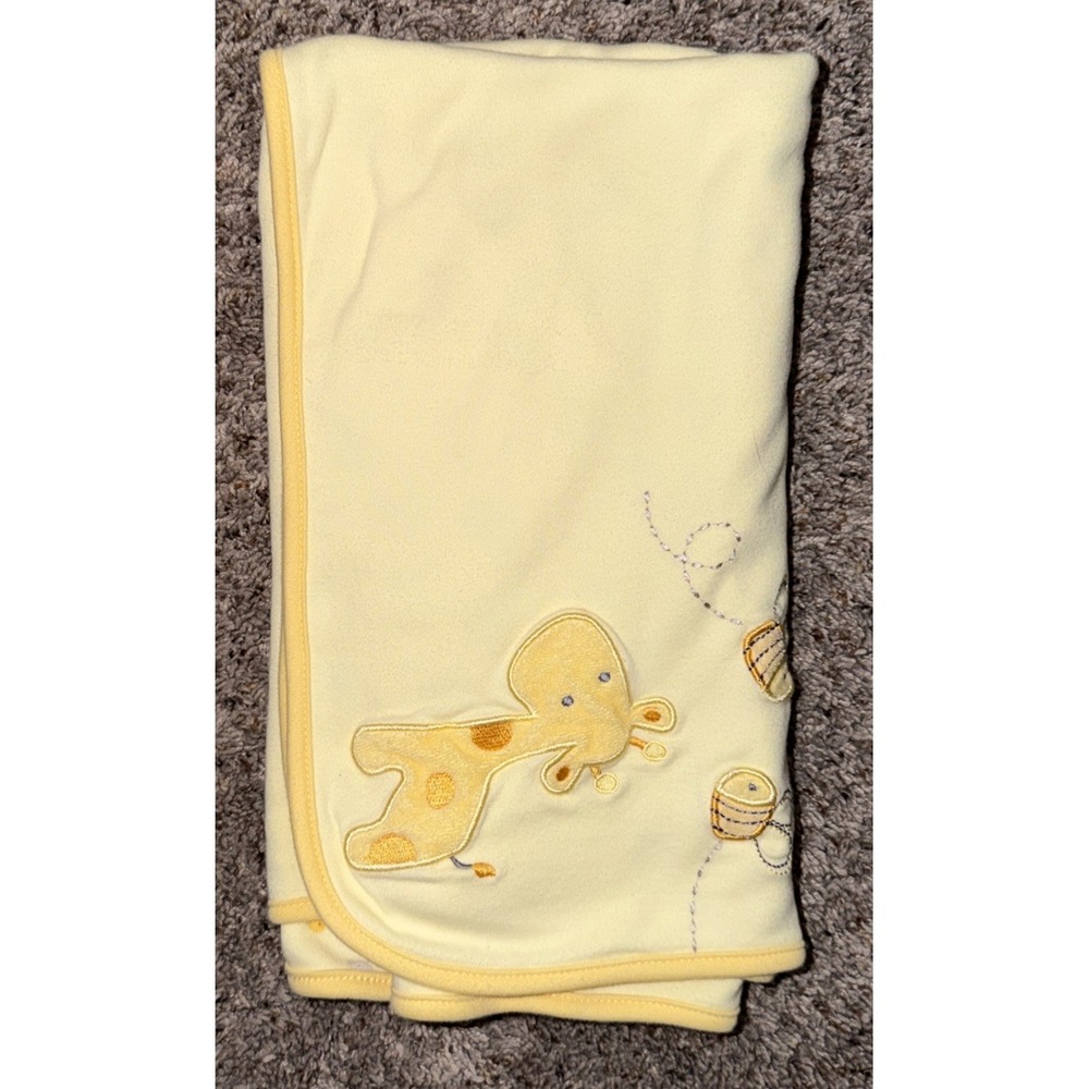 Baby Boy Girl Carter's Vintage Yellow Giraffe Bee Reversible Baby Blanket 25x31
